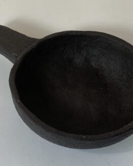 BLACK POTTERY BOWL& ONE HANDLE